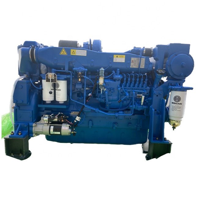 Original Weichai WD12C400-21 Sea Water Pump and Heat Exchanger 400HP WD12 Series Marine Diesel Boat Engine